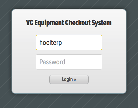 VC Equipment Checkout Screenshot